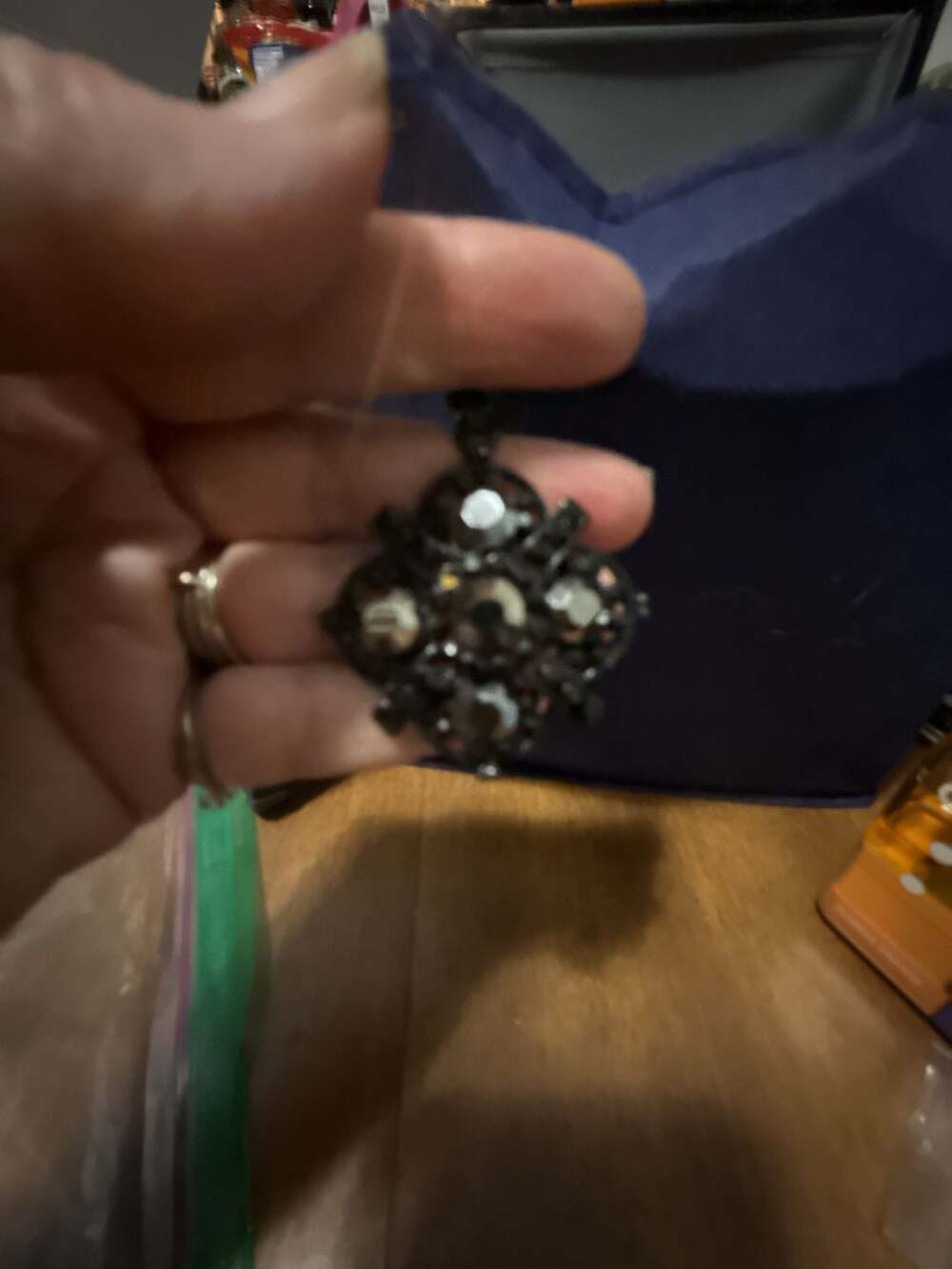 White House Black Market Rhinestone Pendant Double...